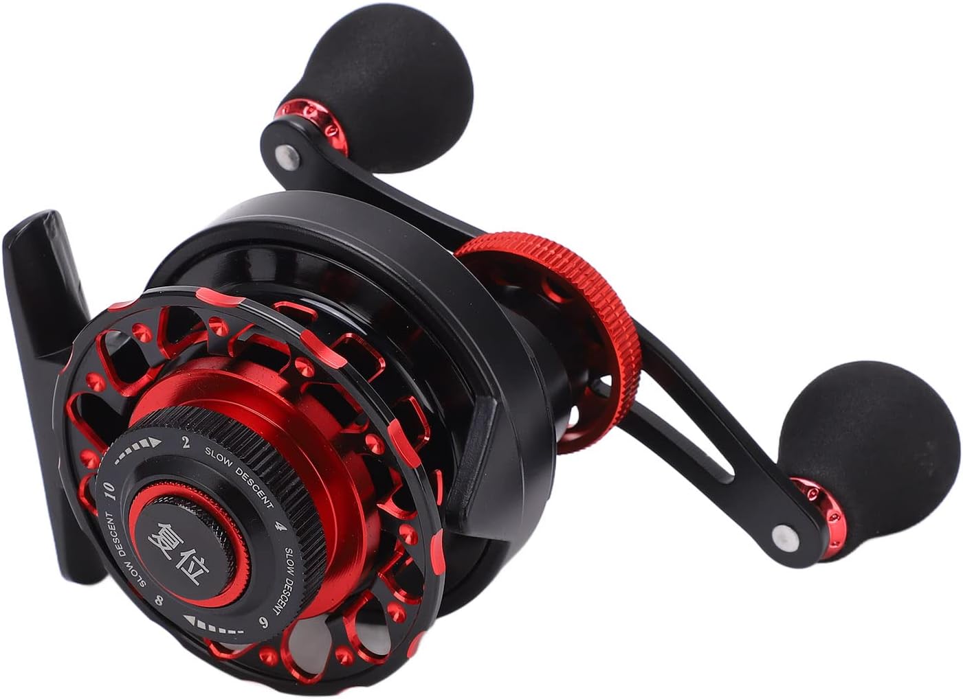 Baitcasting Reel Wheel, Fishing Reel with 3.6:1 Gear Ratio, All Metal Ice Fishing Reel for Freshwater and Seawater, Aluminum Alloy Body with Dual Line Release Mode