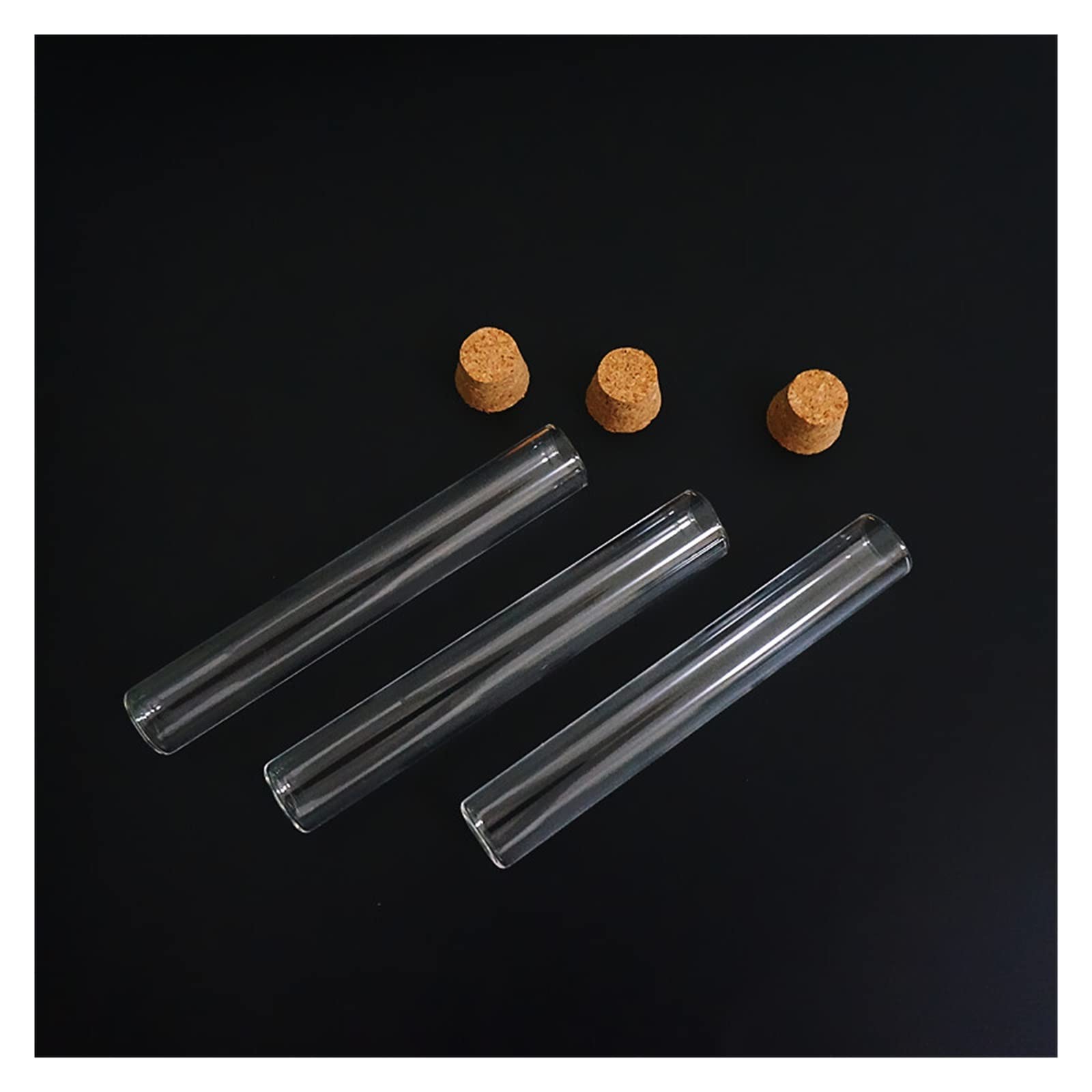 48 provette in vetro a fondo piatto da 15 x 100 mm con tappo in sughero for vetreria scolastica