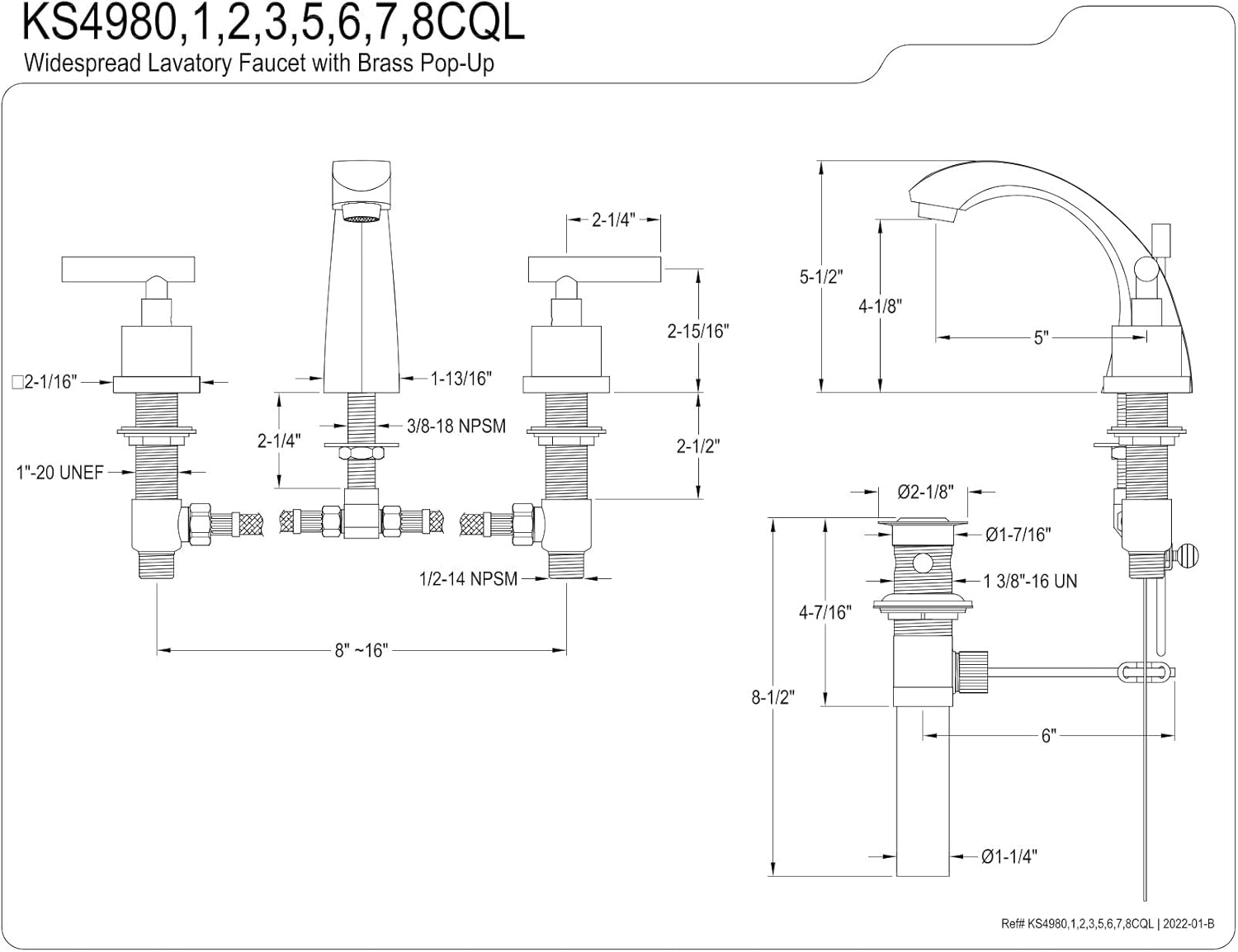 🛒 Crаzу Dеаlѕ Kingston Brass KS4983CQL Claremont 8 Widespread Bathroom Faucet, Antique Brass