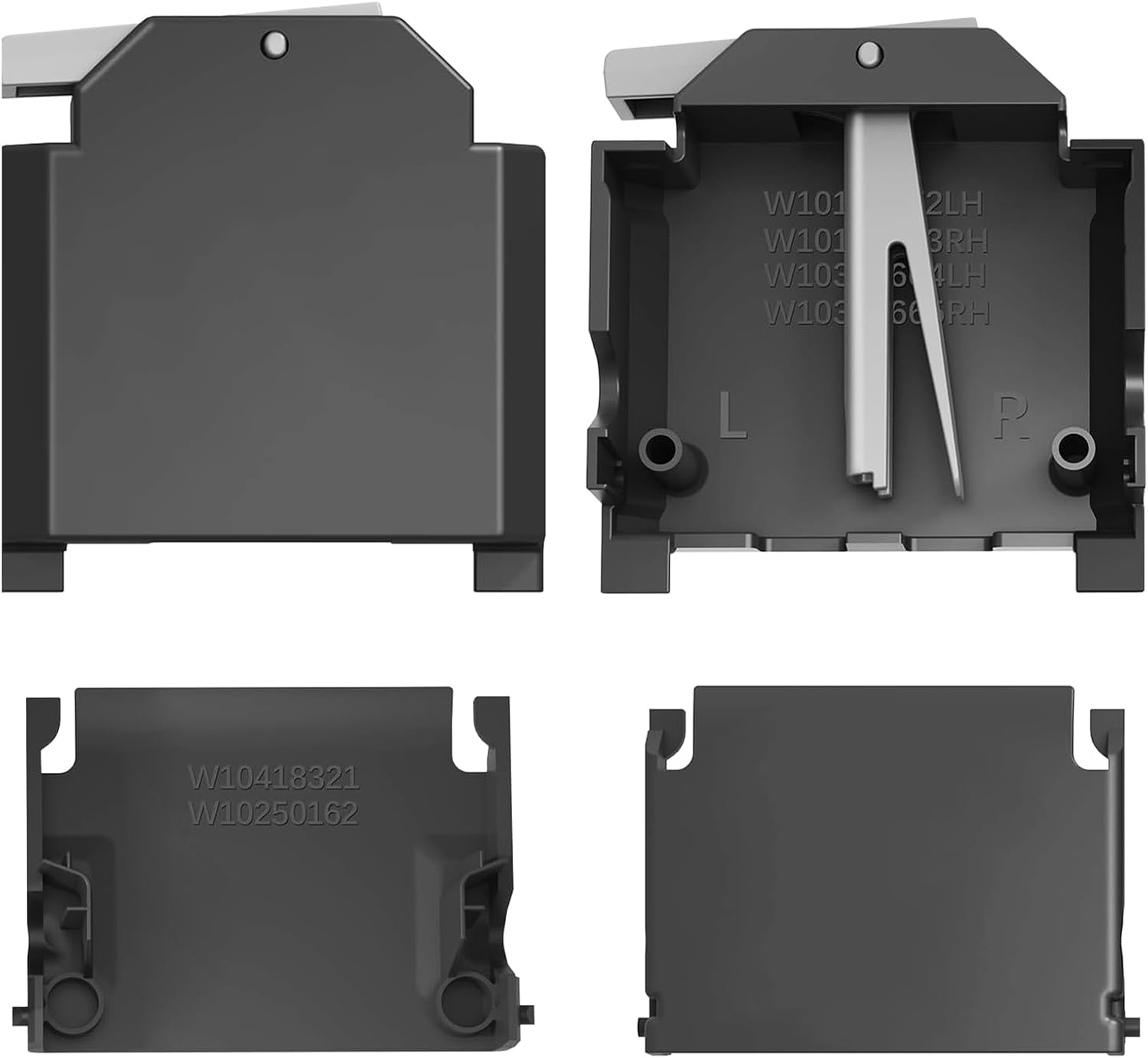 [Upgraded] W10588164 W10588165 Dishwasher Dishrack Adjuster Housing Left Right W10250162 Adjuster Cover Hand for Whirlpool Kenmore Kitchenaid Dishwasher Top Rack, Fits W10350375/6 W10546503 Parts