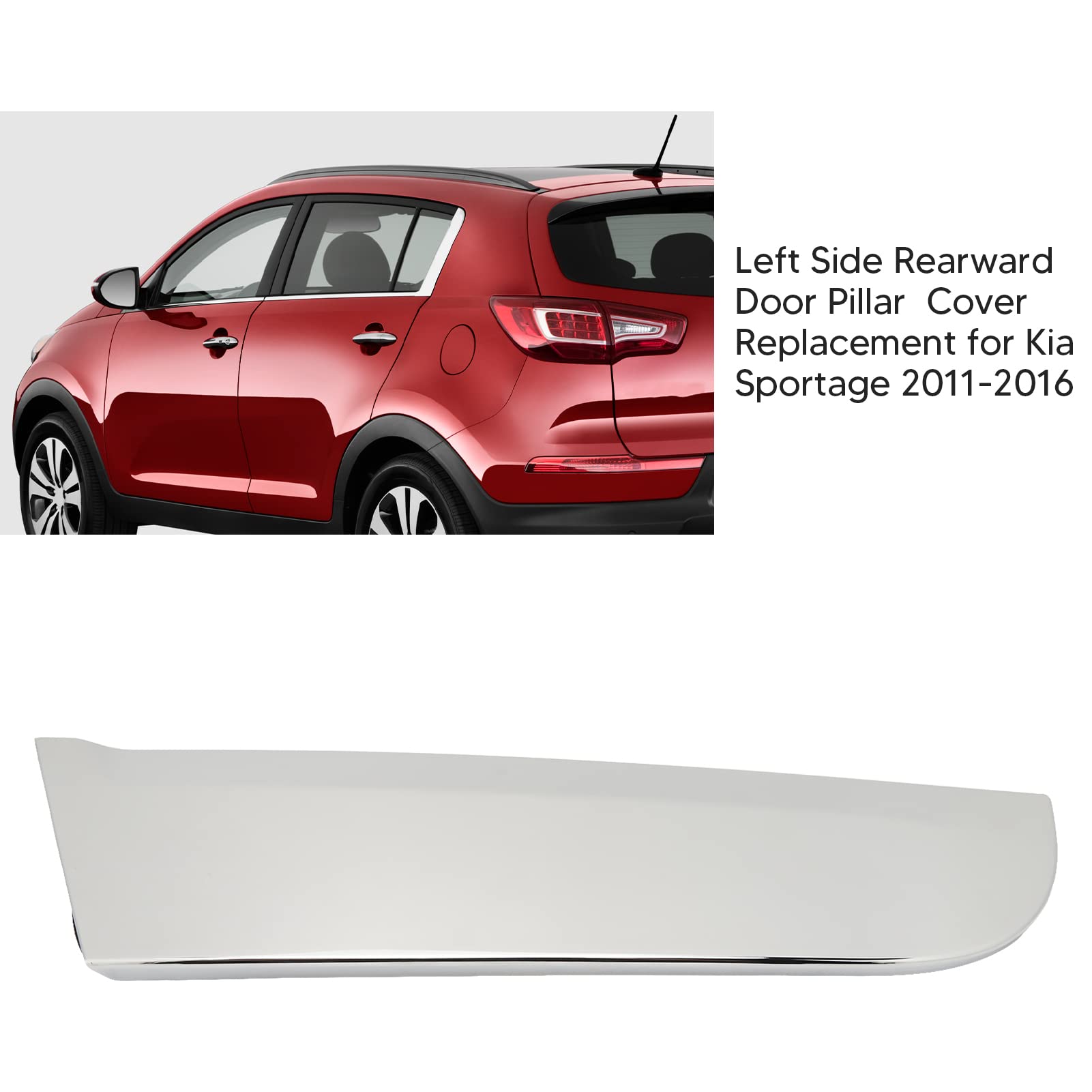 Tylne Chromowane Wykończenie Słupka C, Dekoracja 832703W010 Wymiana Drzwi Pokrywy dla Sportage 2011-2016 Molding Post Decal 20112016