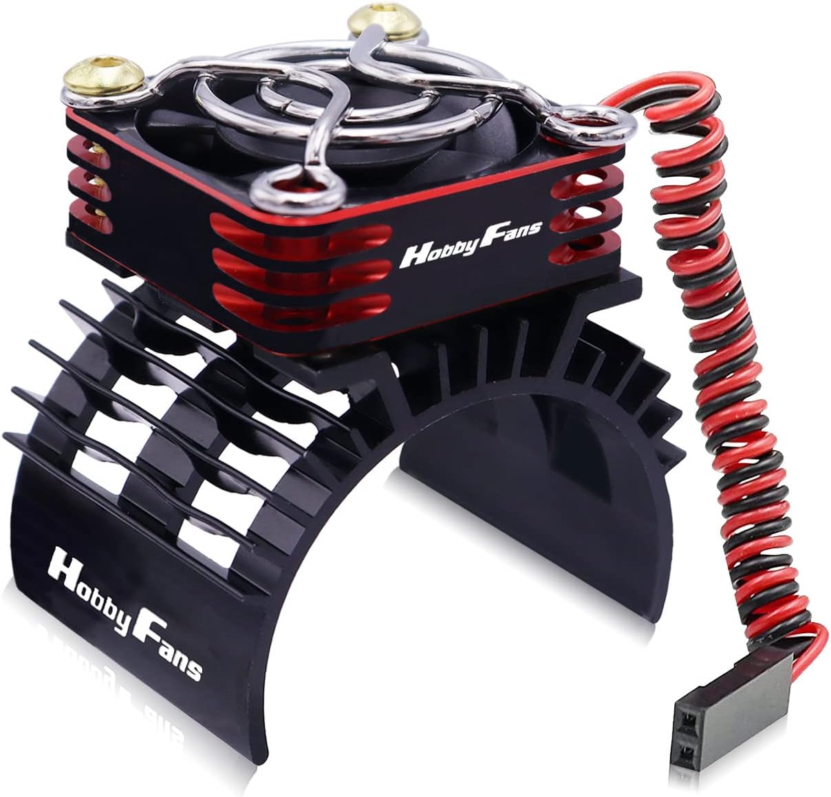 Hobby Fans RC Cooling Fan 28000RPM Aluminum RC Car Motor Fan with Heatsink for RC Car 1/8 1/10 540 550 F540 3650 3660 Motor, Red