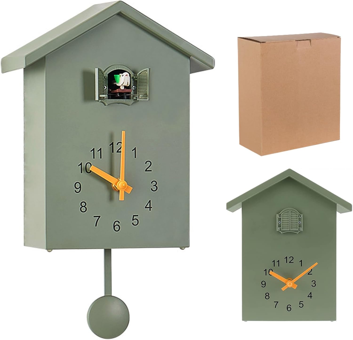 Cuckoo Clocks with Cuckoo Bird Modern Wall Clock Wall Art Battery Powered Bird House Hanging Watch for Living Room Office