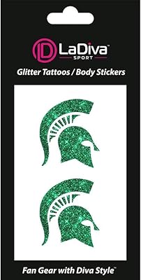 Michigan State Spartans Glitter Tattoo 2-pack