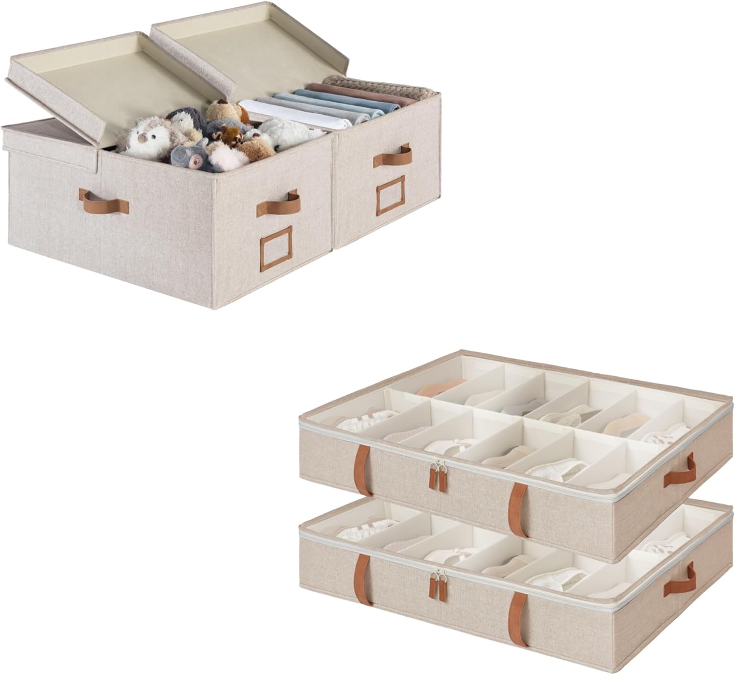 StorageWorks Extra Large Storage Bins with Under Bed Shoe Storage Organizer