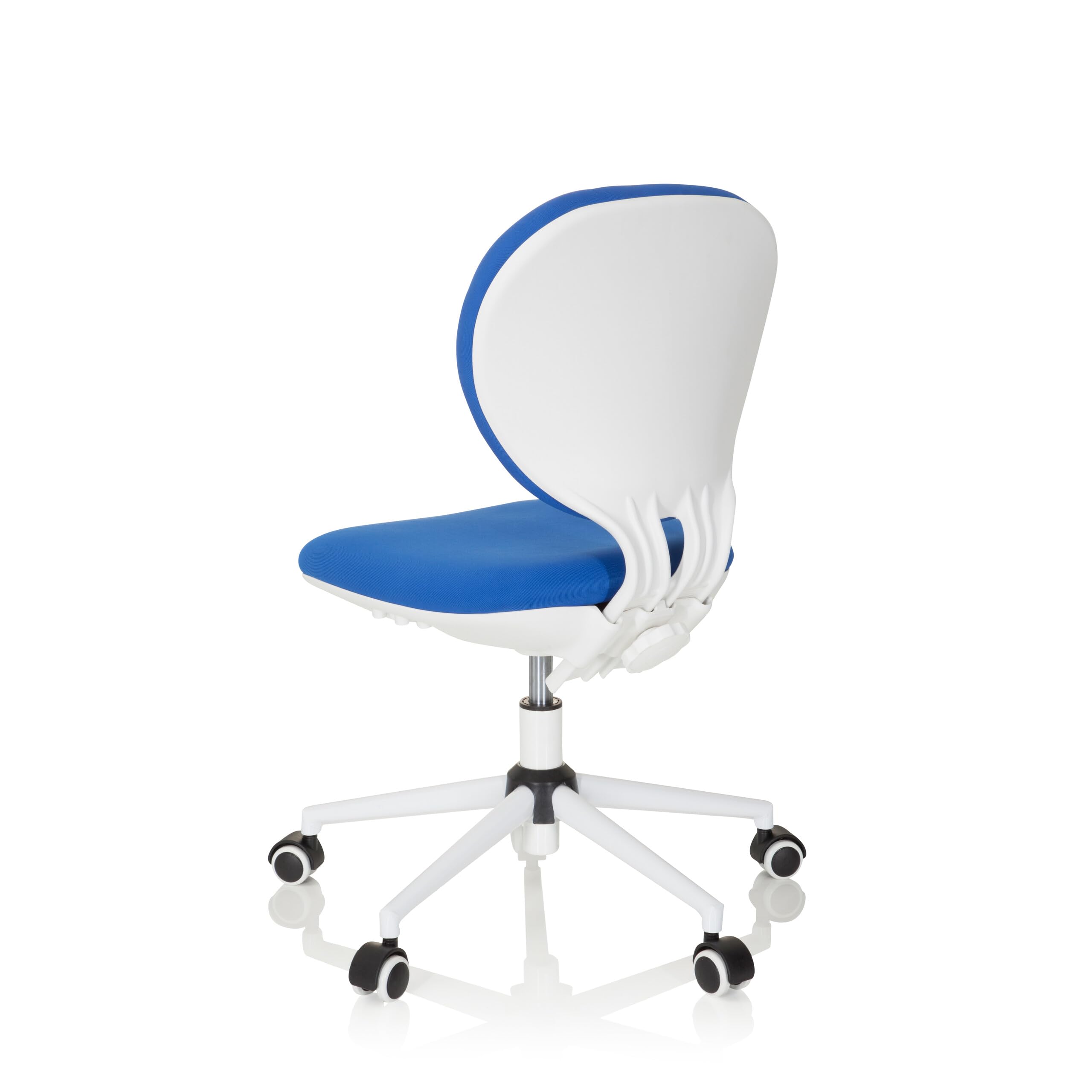 hjh OFFICE 670970 Kinder- und Jungenddrehstuhl Kid VIVO Stoff Blau/Weiß Kinderbürostuhl mit höhenverstellbarer Rückenlehne