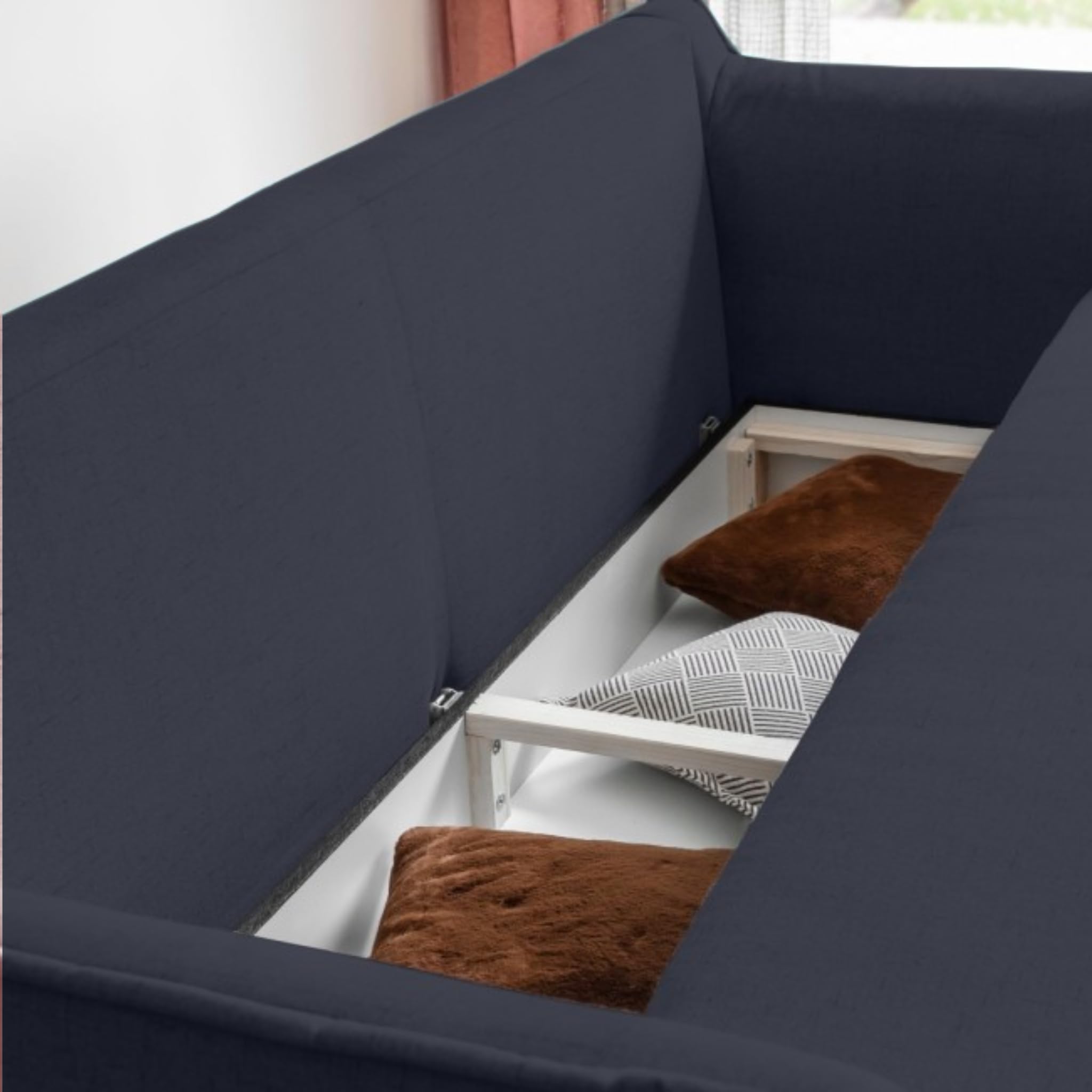MIUFORM Charming Charlie Slim, 3 Sitzer Sofa mit Schlaffunktion, Anthrazit