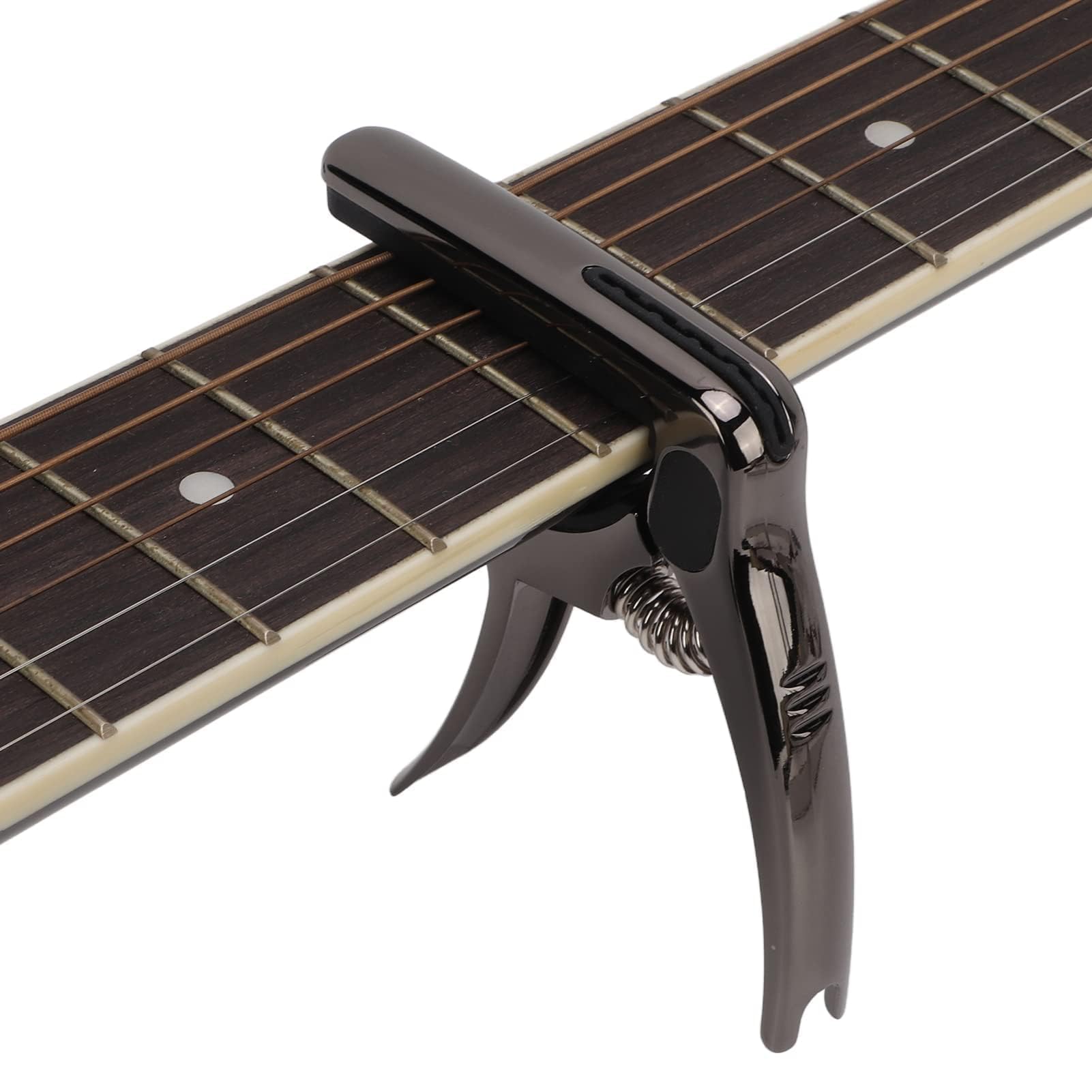 Cejilla metálica para guitarra, 7,3x8,5x1,3cm /2,9x3,3x0,5in Capo Cuerda antideslizante ajustar el tono sin zumbidos apta para guitarras acústicas eléctricas bajos banjos ukeleles Accesorios