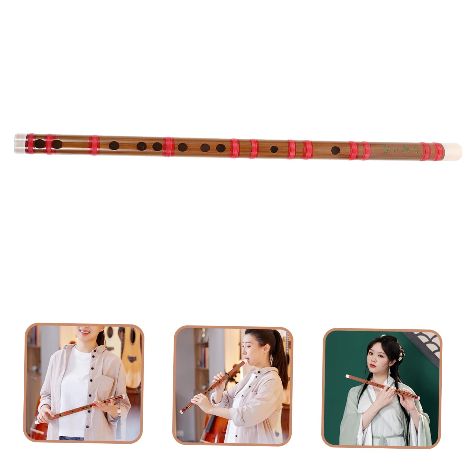 Amazon | Mikinona 竹笛 長い竹笛 初心者用 の伝統楽器 バンブー