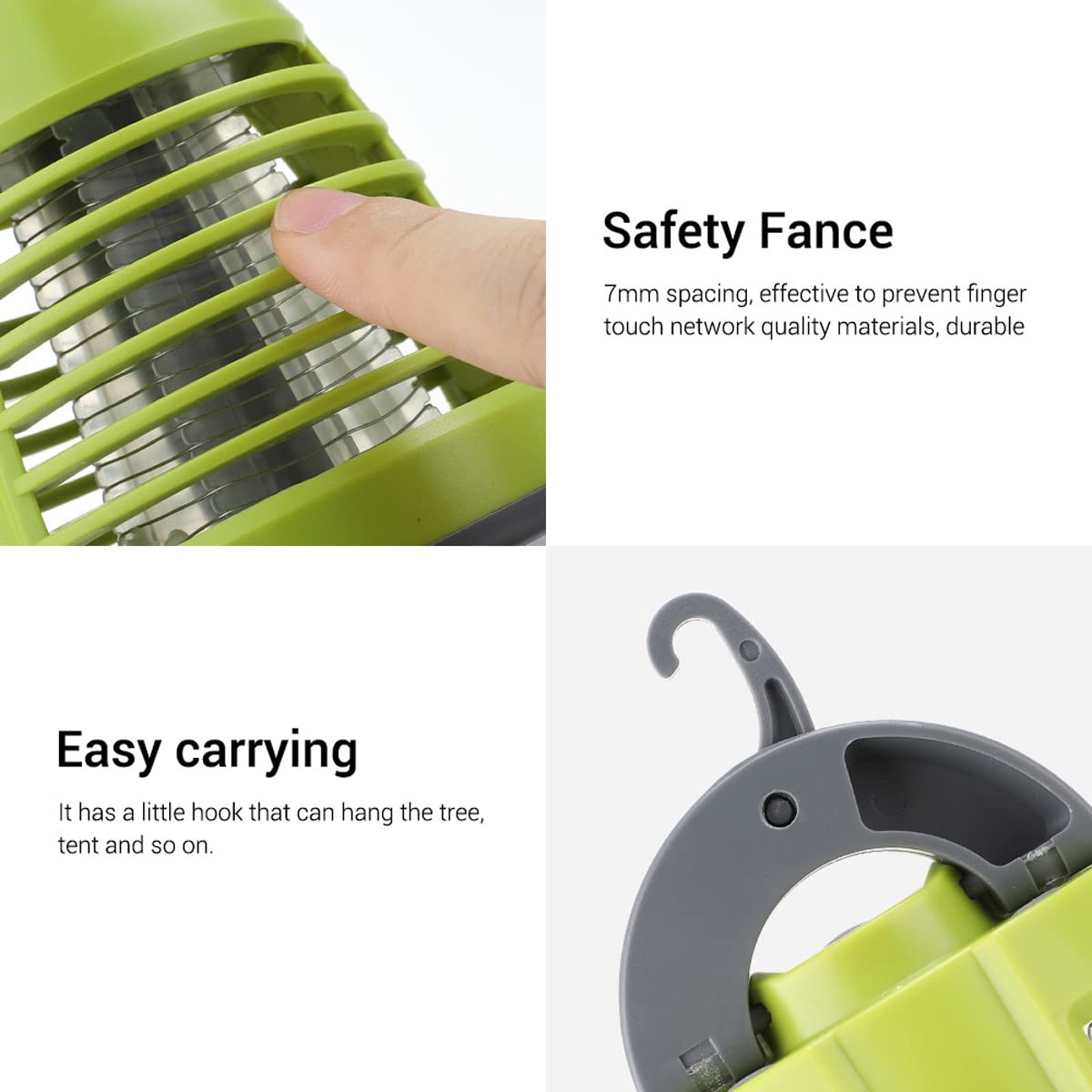 TEmkin Lampe de Camping Anti-Moustique 2 en 1, Anti-Mouches sans Fil Rechargeable avec câble USB, Lampe Anti-Moustique de Camping étanche pour la randonnée en Plein air