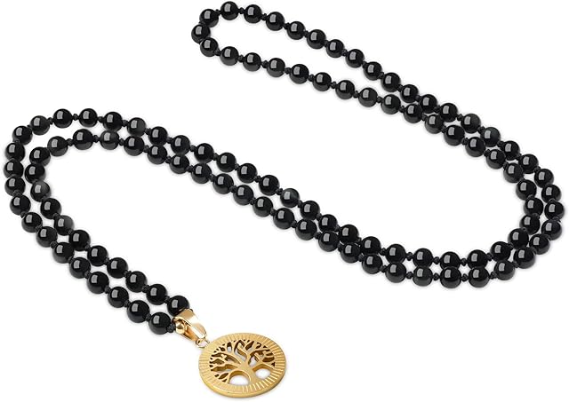 COAI 6mm Handmade Prayer 108 Mala Stone Beaded Necklace