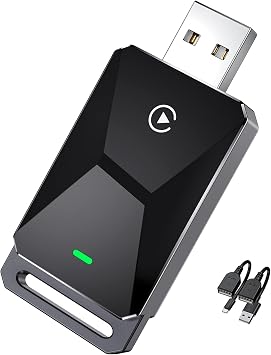 Wireless CarPlay Adapter - Apple CarPlay Dongle for iPhone, Convert Wired to Wireless, Plug & Play for Cars Since 2016 iOS 10+, Black