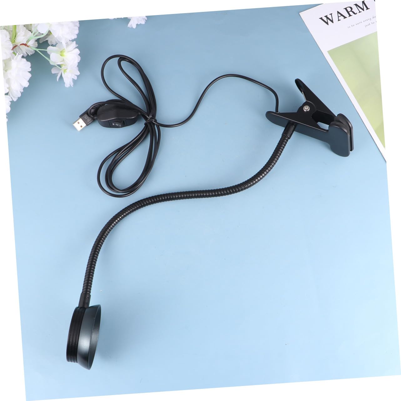 Gatuida Lámpara de Lectura LED USB Clip 4w Negra para Cama | Cuello Flexible, Pantalla para Cuidado Visual, Diseño Portátil, Incluye Cable USB y Sujeción Robusta