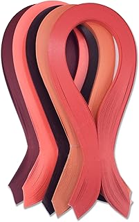 CrafTreat Tiras de papel de filigranas rojas para trabajos artesanales, 500 tiras de filigranas de 3 mm de longitud y 30 cm de longitud para decorar tarjetas, bolsas de regalo, marcos de fotos y