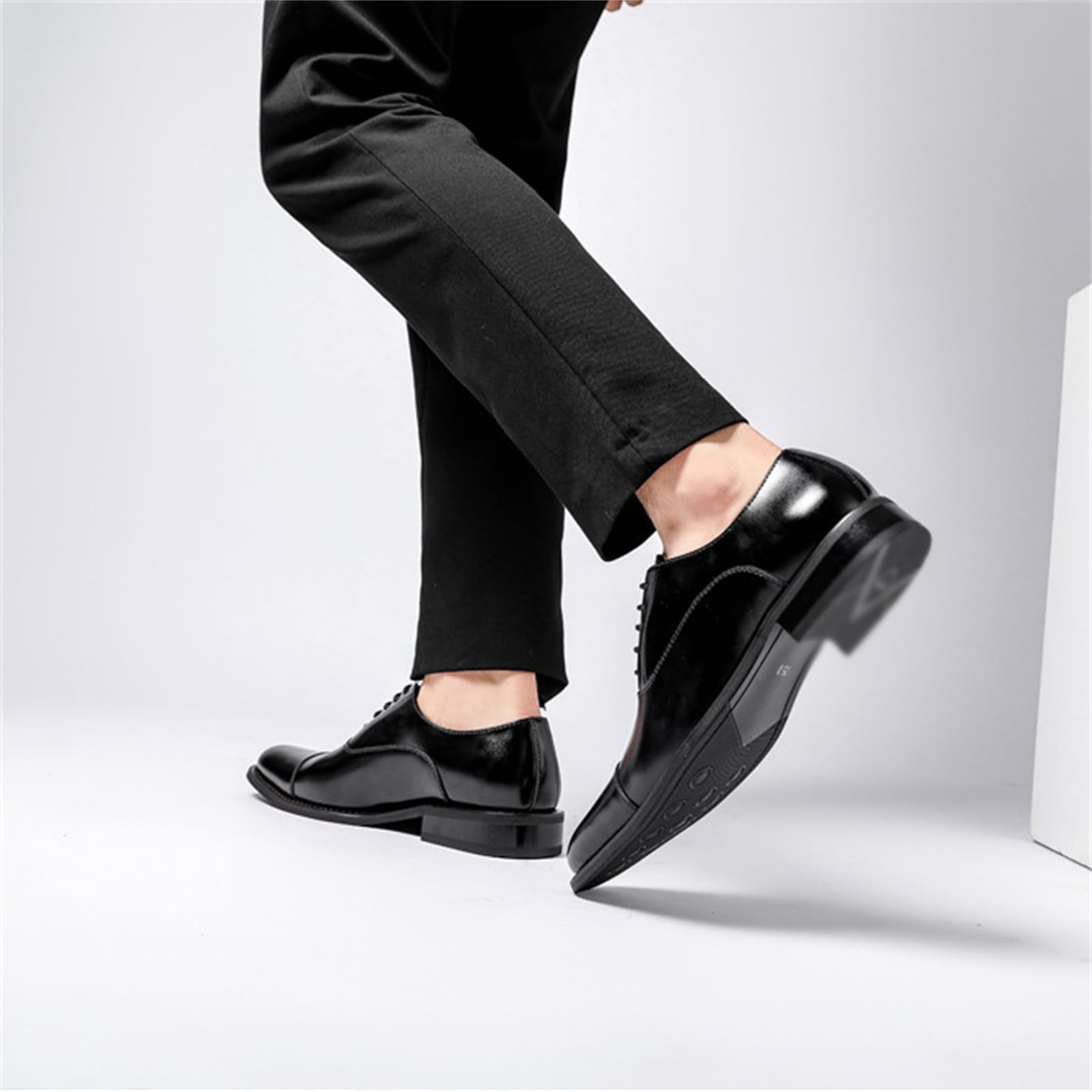 Scarpe Eleganti da Uomo Oxford con Punta A Punta da Lavoro Formali con Lacci