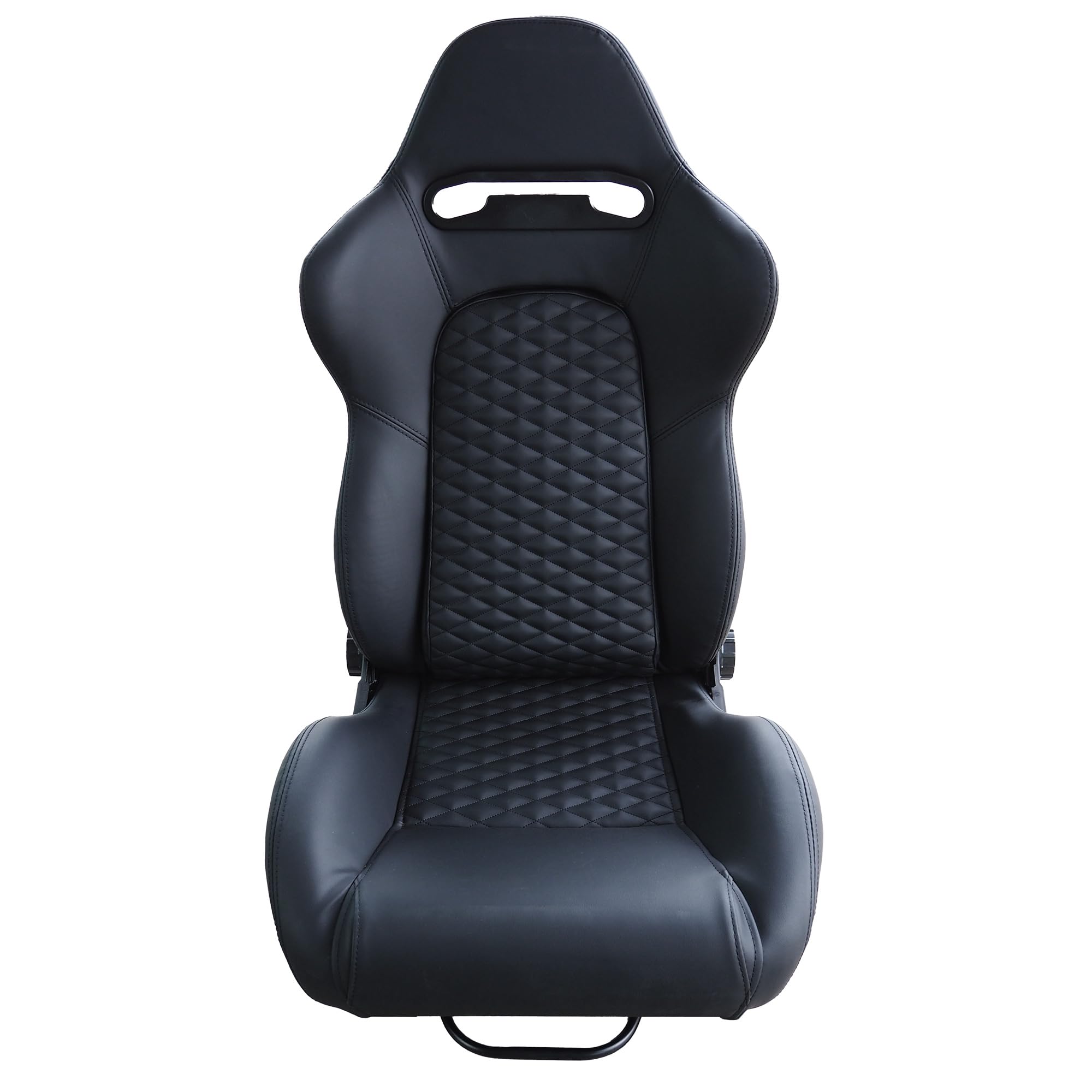 Simoni Racing SRS/15 Siège Sportif Reclinable en Cuir Noir, Universel - Levier de réglage à Droite et à Gauche