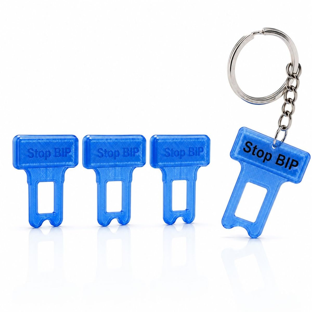Stop BIP Clip Cintura Sicurezza Auto Universale – Silenziatore Anti Bip Cintura di Sicurezza Auto | Blocca Avviso Sonoro | Adattatore per Cinture di Sicurezza Auto UltraSlim – Pack 4 Clip
