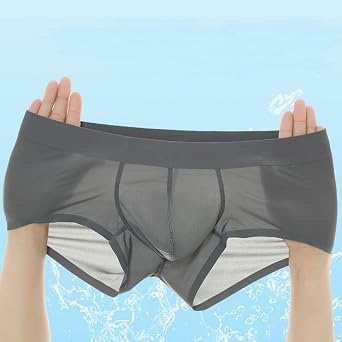 Men Sexy Thin Transparent Boxer Briefs U Convex Pouch Underwear Shorts Smooth Underpant