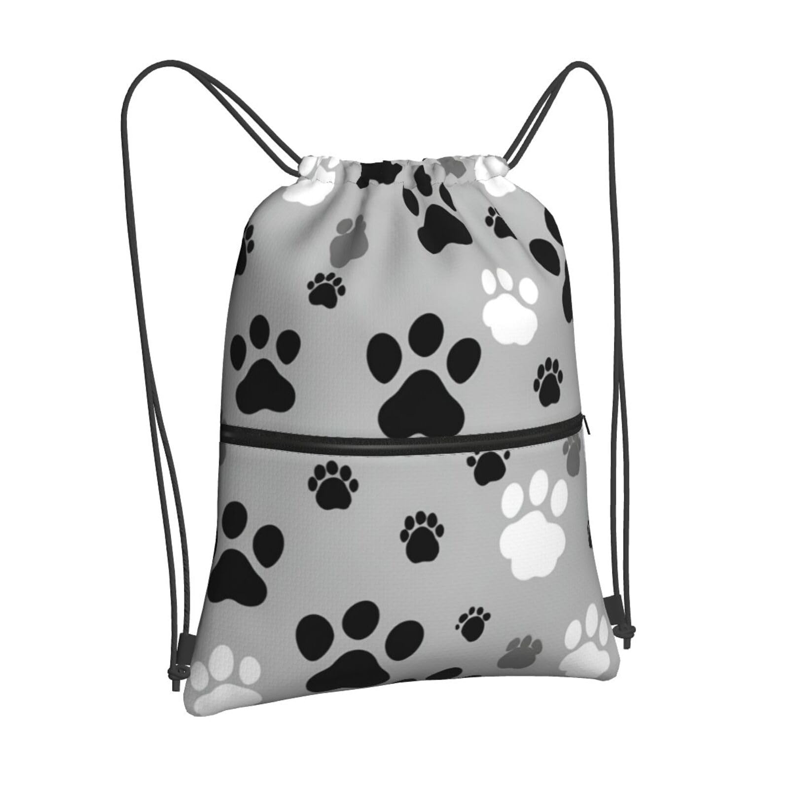 Paw Prints Drawstring Backpack Bulk Sackpack Cinch For Hiking Camping, Outdoor Adventure