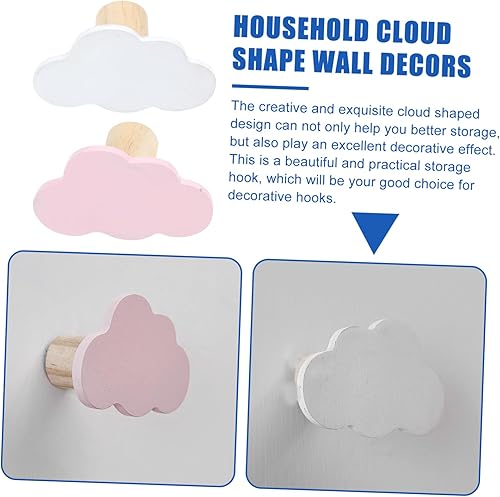 Miniatura 2 de IMIKEYA Gancho de nube de madera, ganchos de nube para ropa, ganchos para colgar abrigos, nubes, baño, toalla, mochila, gancho de pared, ganchos