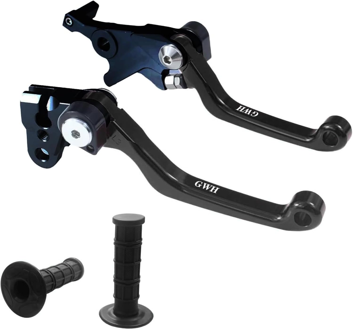 CNC Foldable Brake Clutch Lever Handle Handlebar Grips Set Fit for TRX400EX 1999-2008 Dirt Pit Bike 7/8" 22mm (Black)