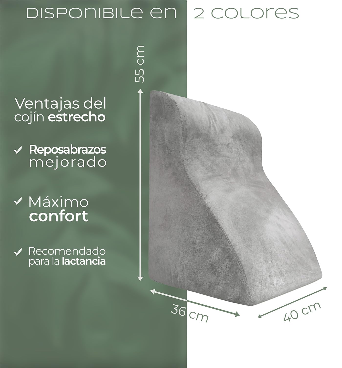 Almohada de Lectura, cojin de Lectura, Almohada de Cuña de Espuma Viscoelástica Apoyo de Espalda, Almohadas Antireflujo Ergonómicas, cojín con Forma de cuña para Cama y sofá para dormir elevado, wedge