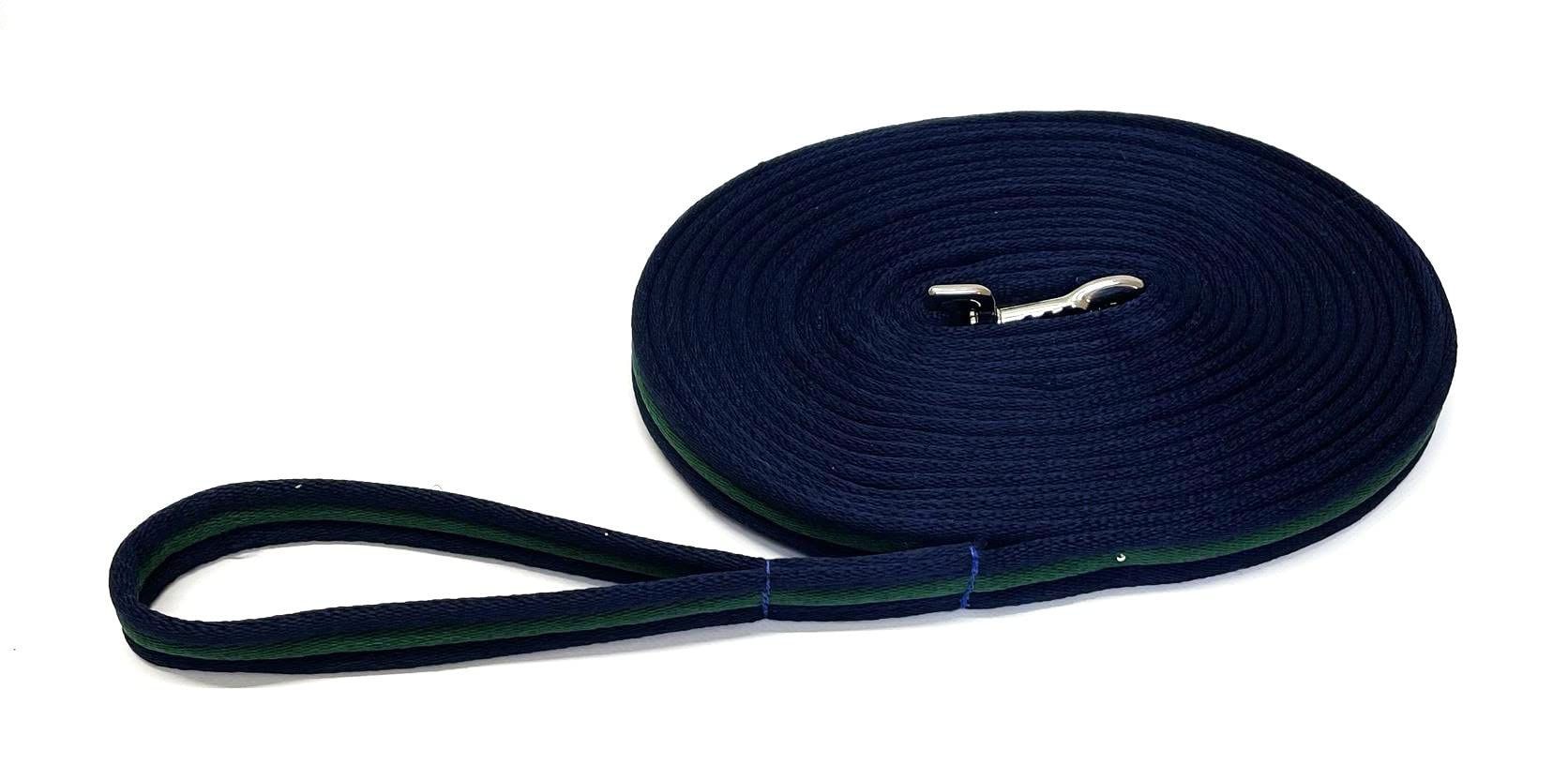 Horse Lunge Line/Large Dog Training Walking Lead Leash 25mm Padded Air Webbing Strong Very Soft Durable (5ft, 1.5 Metres) (Navy/Forest Green) โ image 1