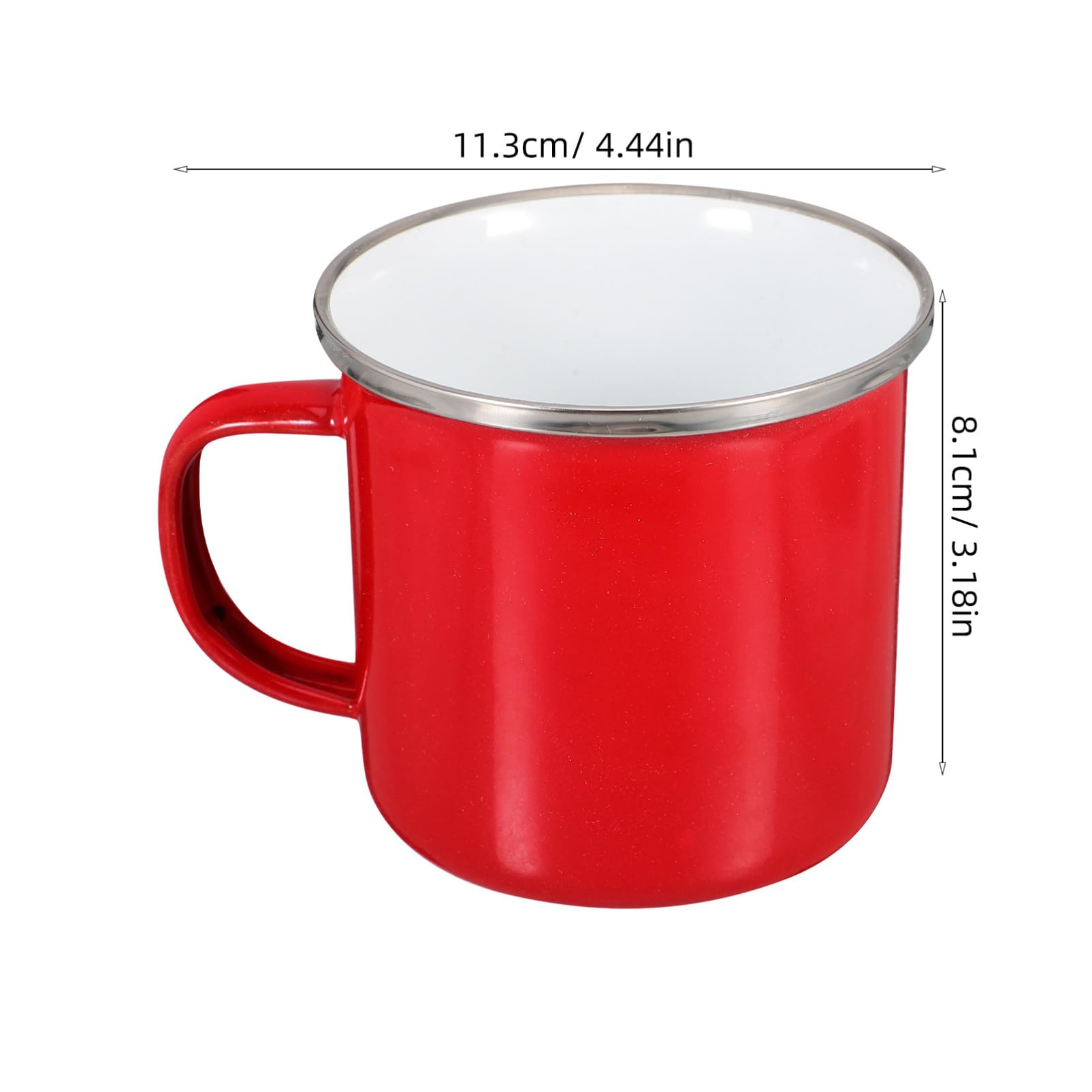 BRIGHTFUFU Stainless Steel Rim Enamel Cup 500ml Vintage Tea Mug Office Hot Drink Cup Insulated Beverage Mug
