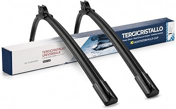 NLIGHTING Pair of Aero Flat Wiper Blades Compatible with Fiat Grande Punto 2005-2009, 65-37 cm Front Kit Quick Assembly