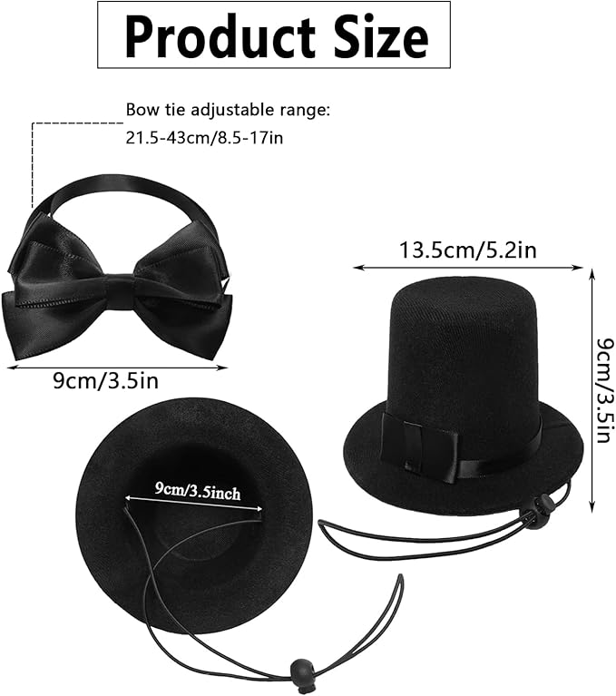 Set de Accesorios Formales para Perro 2 Piezas: Sombrero de Copa y Corbata miniatura 3