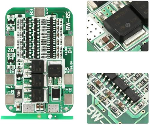 Miniatura 4 de Tablero de batería de 6S 15A 22V 24V Tablero de carga de batería de litio Módulo de cargador de placa de célula de PCB para célula de iones de litio