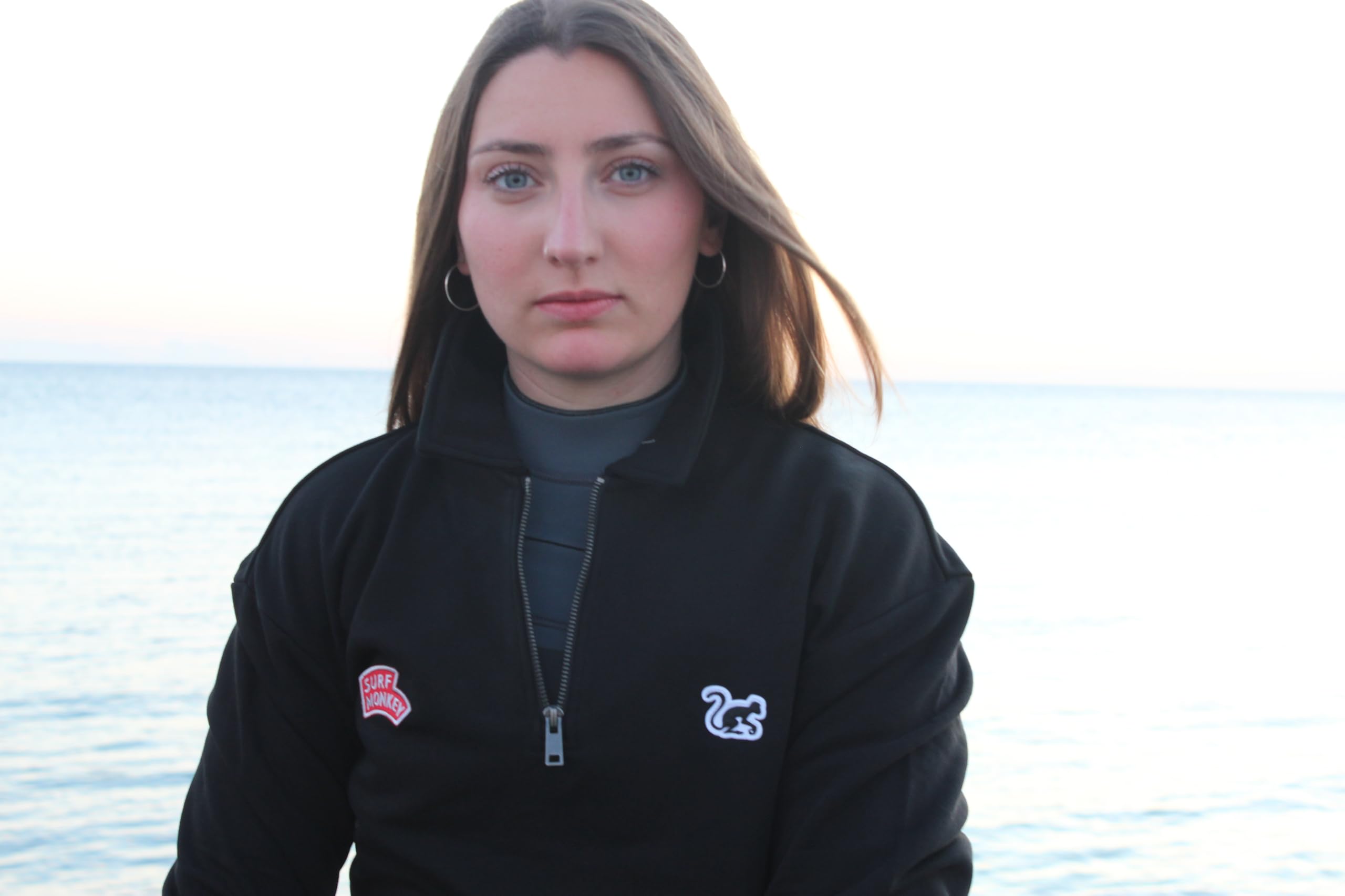 Surf Monkey Felpa 1/4 Cerniera - Collo Tipo Polo - Cotone biologico