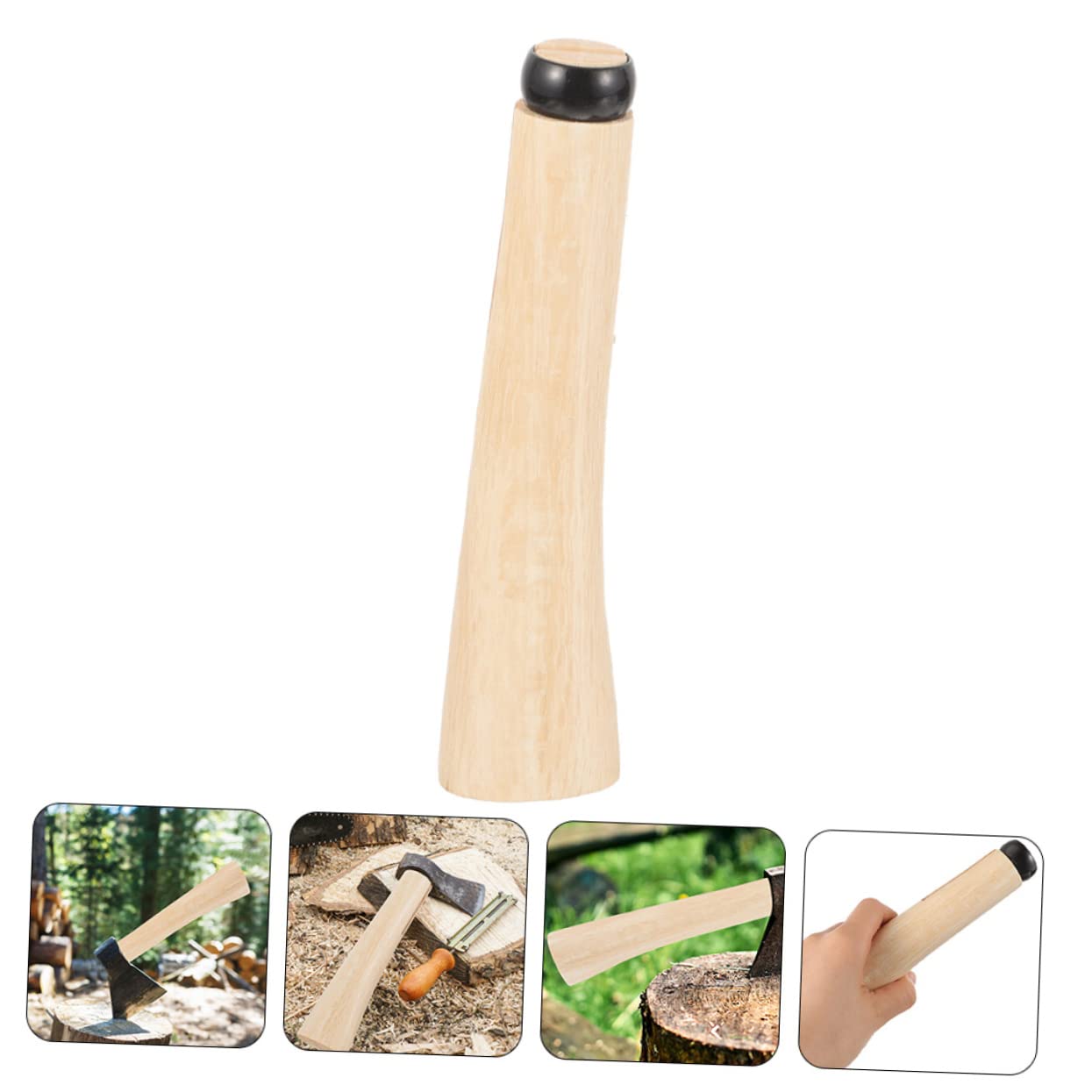 Kisangel 1set Axe Wooden Handle Replacement Handle for Axe Repair for Camping Firewood Cutting Gardening and Outdoor Activities Easy Installation Labor-Saving Design