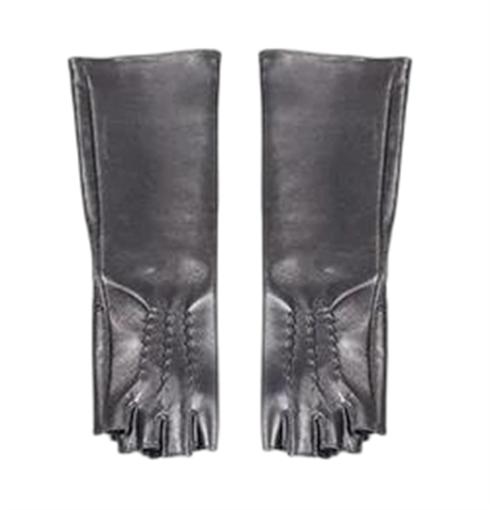 Guantes largos de piel de oveja auténtica para mujer, con medio dedo, longitud de ópera, para fiesta de noche, formales