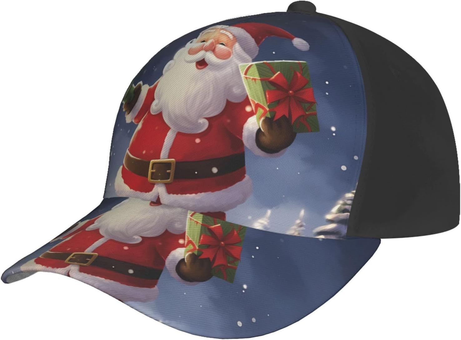 Merry Christmas Santa Baseball Caps for Women Men Golf Dad Hat Adjustable Sun Hat Fashion Sports Caps Black