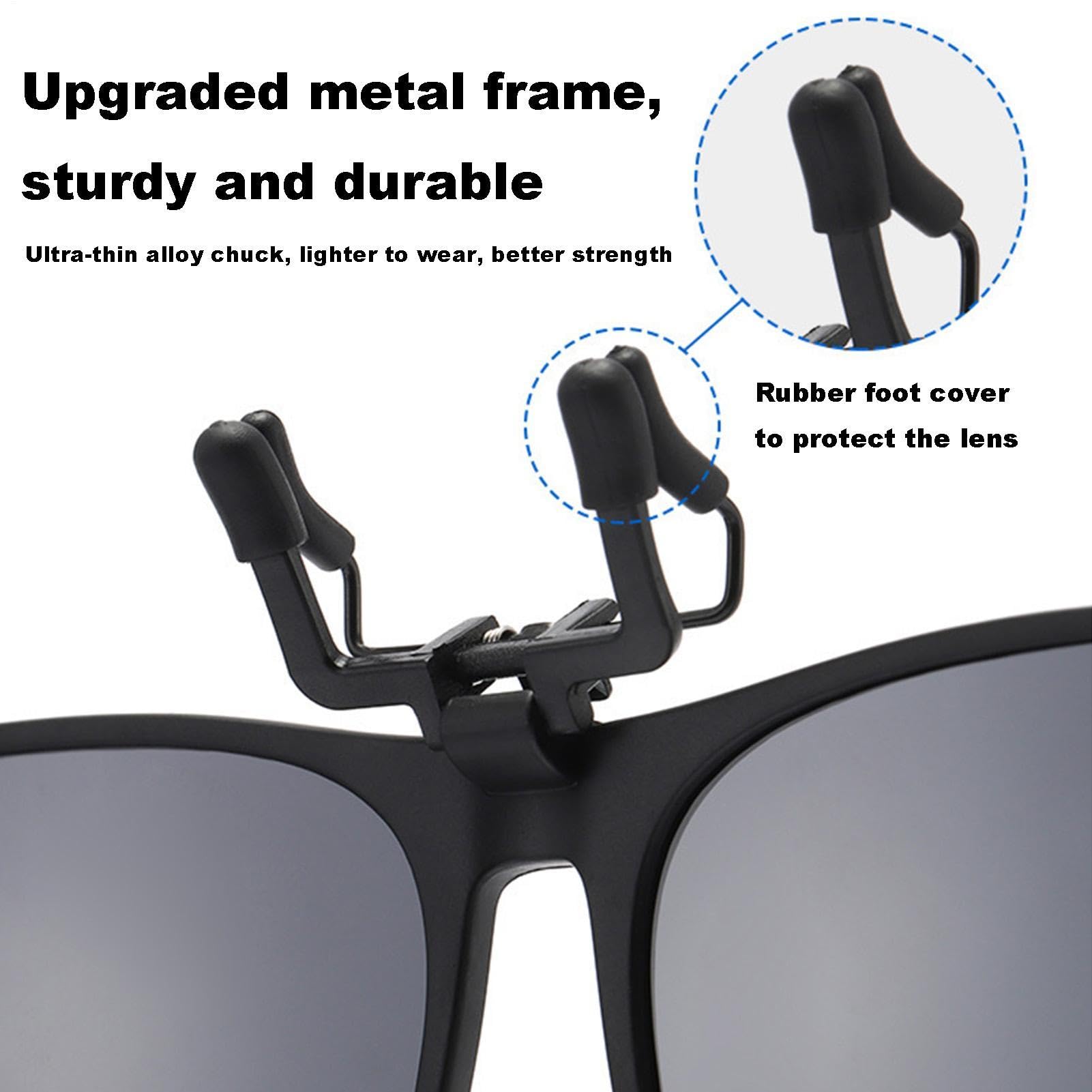 Lunettes Polarisées Rabattables À Clipser Protection UV Pour Pêche Conduite Voyages