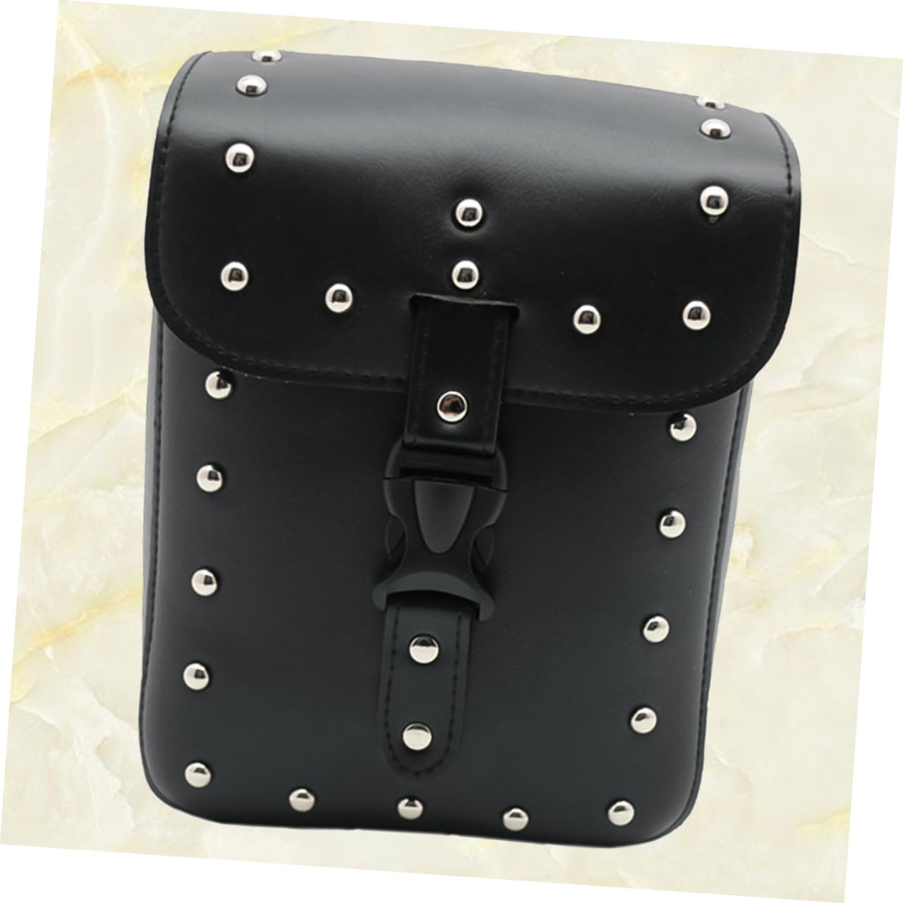SOLUSTRE Borsa Laterale Moto Pu Nera Stile Cruiser, 1 Pezzo