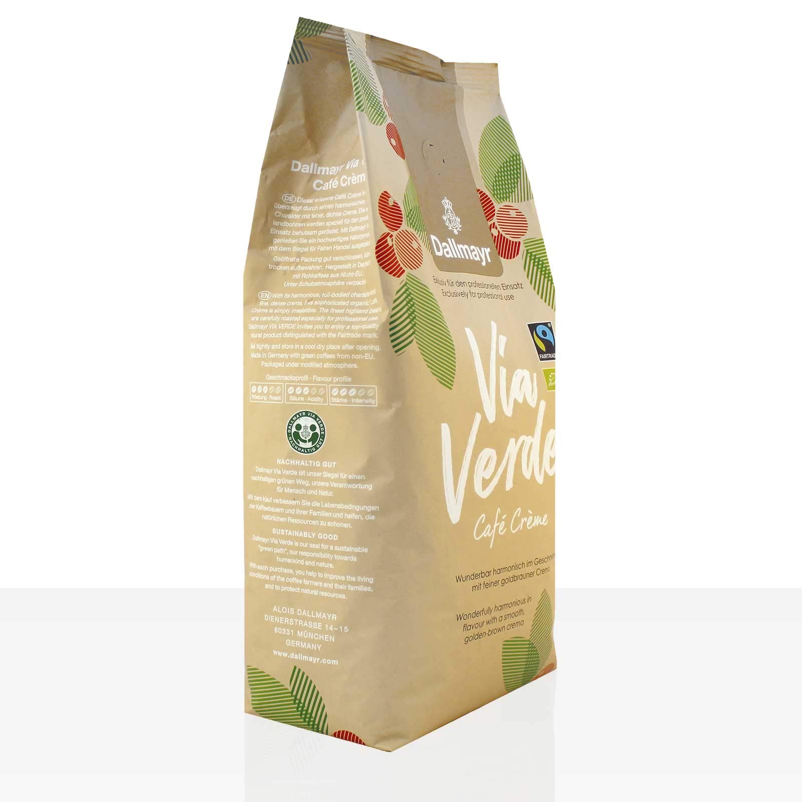 Dallmayr Via Verde Café Crème Bio Fairtrade - 6 x 1kg Kaffeebohnen