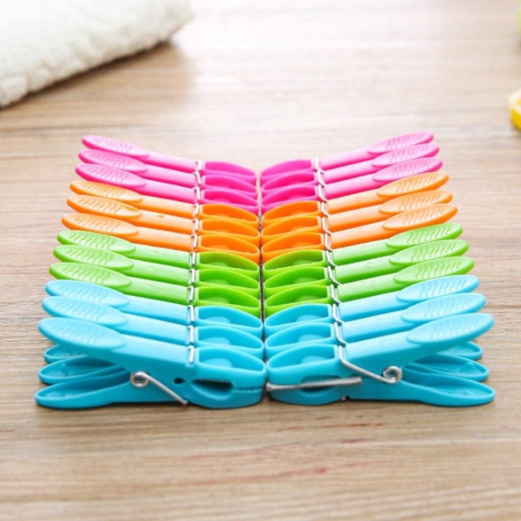 Plastic Clothespins, Socks, Panty Clips, Balcony Windproof Fixing Clips, Plastic Clothespin Clips 24 pcs/Set