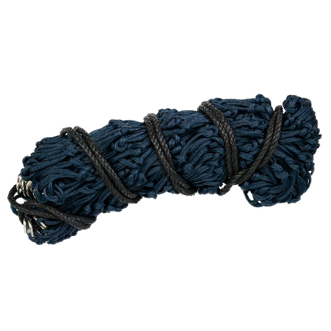 GS Equestrian 50" Haynet – Small Hole (2") Slow Feed Hay Net for Horses – Durable HDPE, 22 Rings, Reduces Waste for Stable, Field & Travel (Navy, 50")