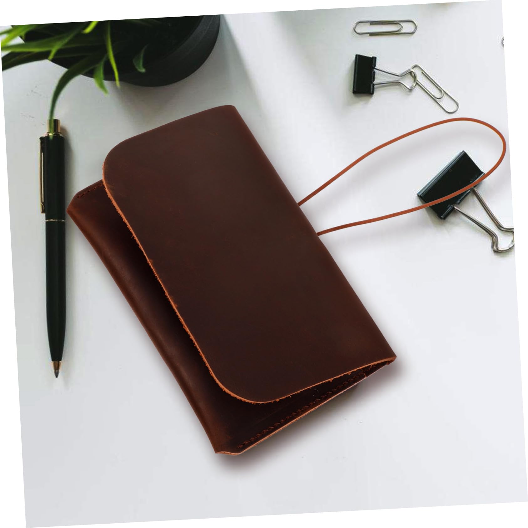 Cartera para Pasaporte de Cuero Café, Estuche Reutilizable Resistente