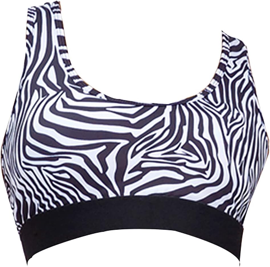 ZOYLINK Mujeres Sports Sujetador Zebra Impreso Ergonómico Fitness Sujetador Profesional Acogedor Elástico Avance De Golpes Bra