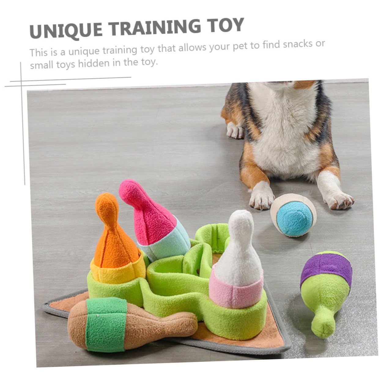 BESPORTBLE Giocattolo per Cani a Forma di Bowling, Tappeto Sensoriale Cane in Pile Polare, per Cercare Snack e Piccoli Giochi, per L'addestramento