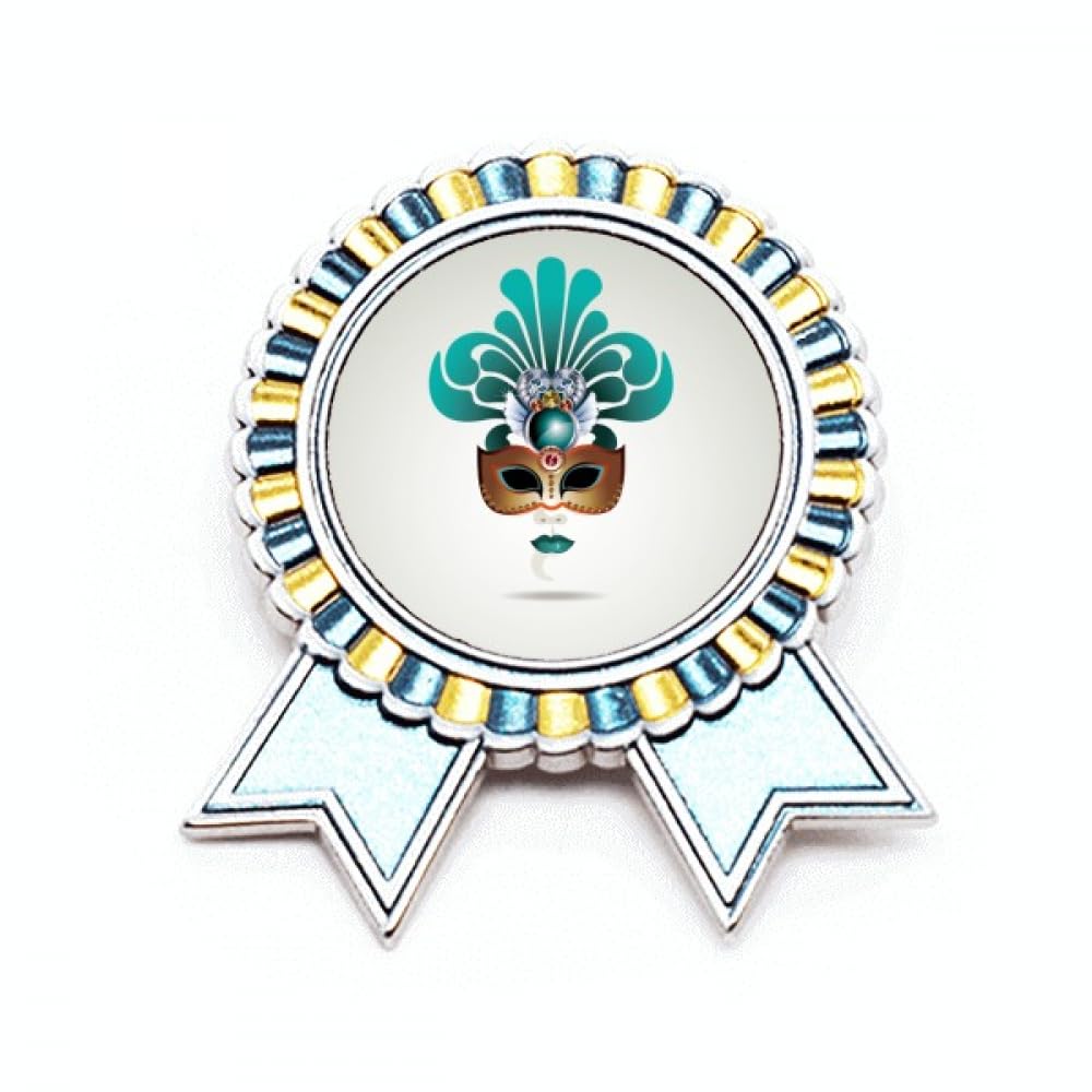 Broche tête cyan carnaval de Venise pour sublimer une tenue de soirée chic