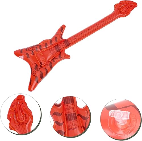 Miniatura 3 de BESTOYARD Globos de aluminio inflables Rock Instrumento Vintage PVC Niño Performance Props Blow Up Guitar