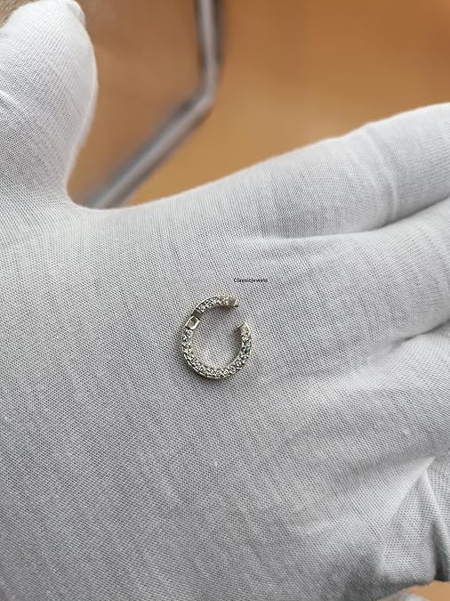 14k Yellow Gold Round Diamond Charm Holder, 14k gold Round Enhancer Lock, Snap Lock, 14k Gold Charm Holder Lock4