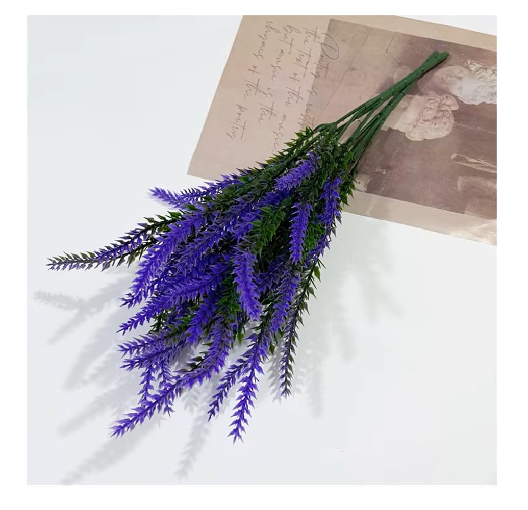 SPHINX Artificial Lavender Flowers Bunch–Faux Flowers for Home Decoration,Vase,Centerpiece,Wedding,Party,DIY Craft,Wreath Making,Office,Trousseau&Gifting Decor|35 cm Height- (4, Spring Indigo)