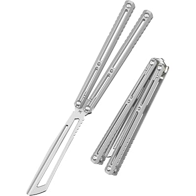 Thomas X Sv Astra Butterfly knife Balisong Trainer, Full Stainless Steel, Dull Balisong Unsharpened, for Practicing Flipping, Blunt Practice, No Edge Tool