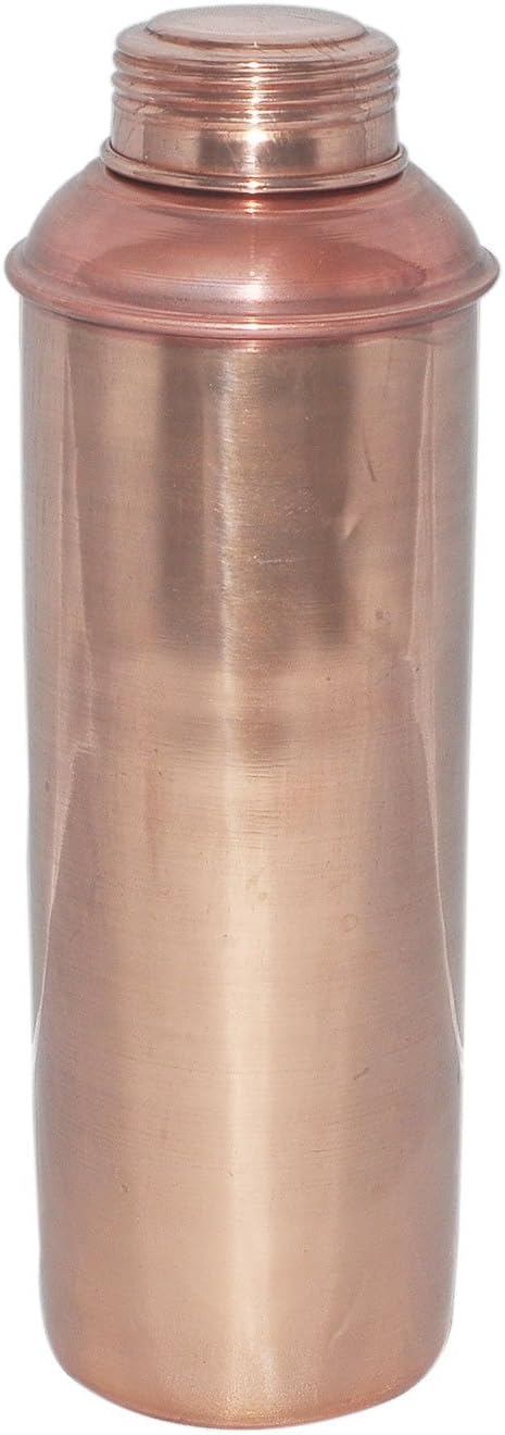 RoyaltyLane Indian Pure Copper Water Bottle with Lid for Ayurvedic Health Benefits