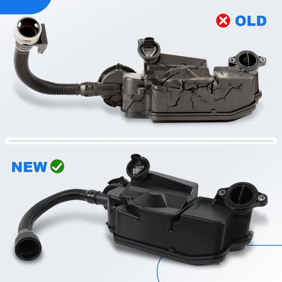 FC3Z6A785F Air Oil Separator Assembly Compatible with 2017 2018 2019 Ford F250 F350 F450 F550 Oil Filter Super Duty 6.7L Powerstroke Diesel PCV CCV Vent Valve Engine Crankcase Replace#FC3Z-6A785-F
